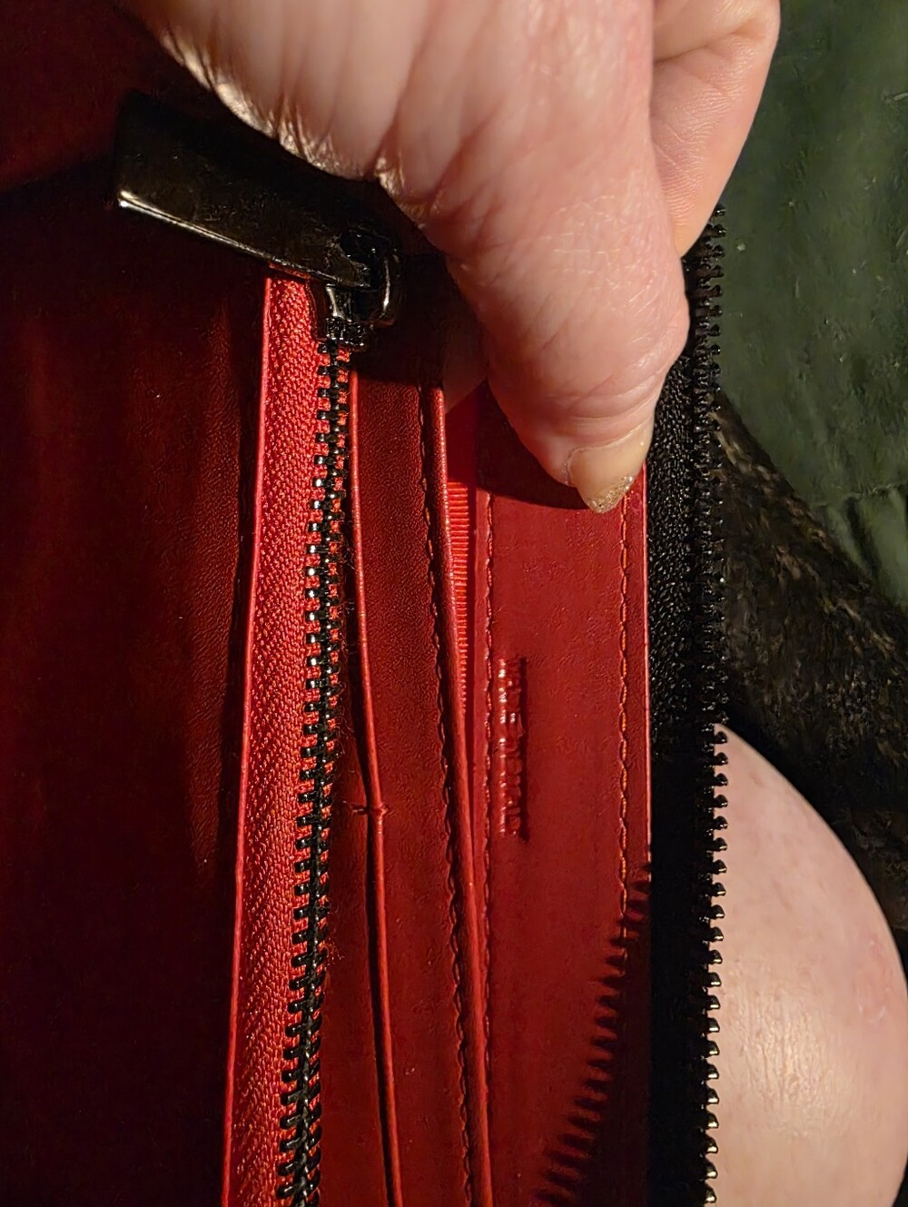 USED...Christian Louboutin Black Spiked Leather Zipper Wallet - Picture 7 of 16